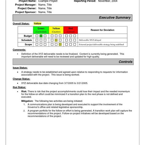 Project Status Report Sample Examples Progress Doc Email Intended For