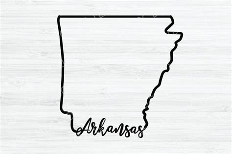 Arkansas Outline SVG. Arkansas Cursive Vector File. Arkansas | Etsy