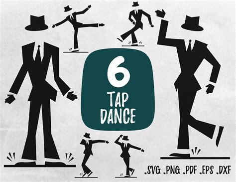 6 Tap Dance Svg Silhouettes Dancer Svg Dancer Png Dancer Etsy