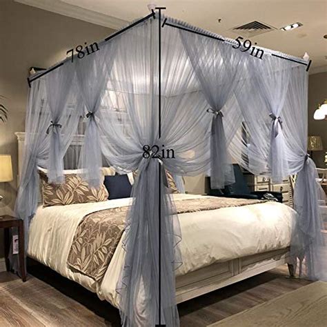 Joyreap 4 Corners Post Canopy Bed Curtain For Girls And Adults Royal L