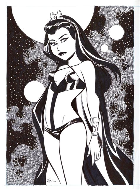Shadow Lass From The Legion Of Superheroes Sketch By Bruce Timm Comic