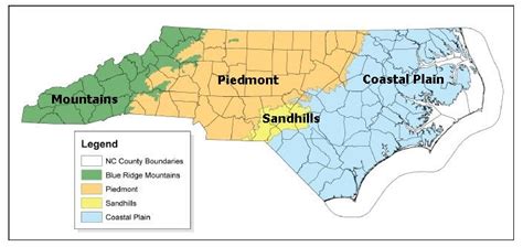 North Carolinas Regions Mountains Piedmont Sandhills And Coastal