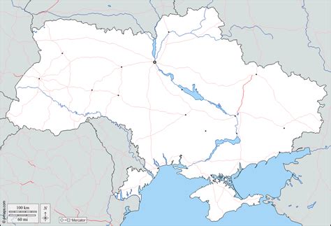 Carta in rilievo dell ucraina illustrazione vettoriale. Ucraina mappa gratuita, mappa muta gratuita, cartina muta ...