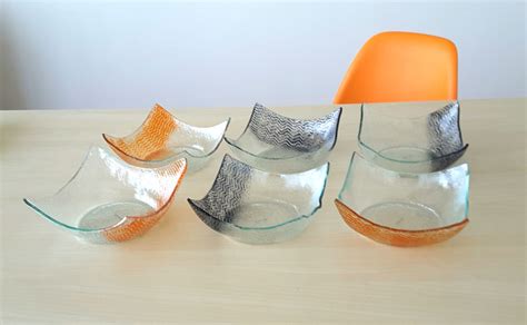 Set Of 6 Fused Glass Bowls Set Of 6 Glass Salad Bowls Etsy
