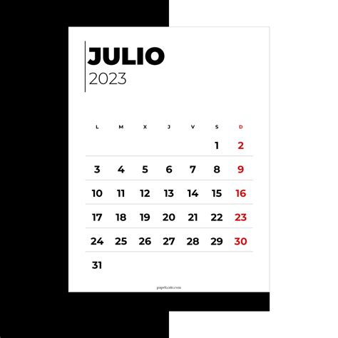 📆 Calendario Julio 2023 Pdf Gratis Para Imprimir