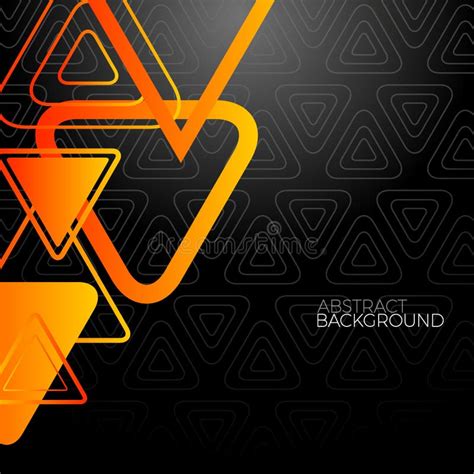 Abstract Black Background With Orange Triangles Stock Vector