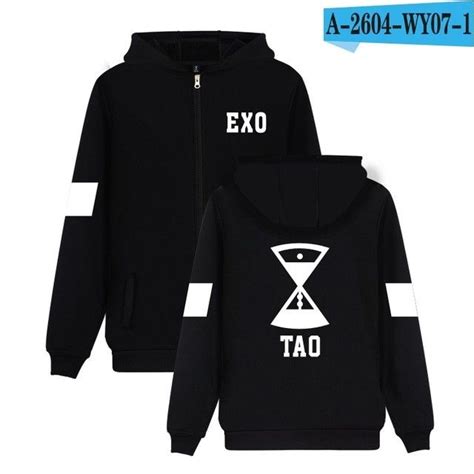 2017 Exo Kpop Logo Autumn Zipper Hoodies Women Cap Fans Casual Exo Korea Style Coat Unisex