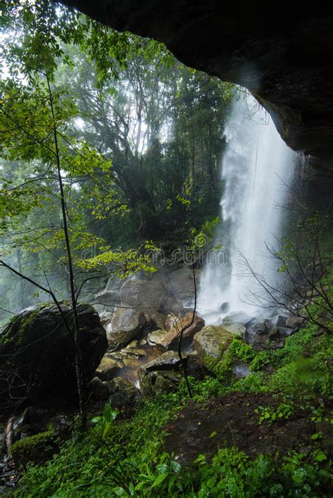 Big Waterfalls And Cave Stock Image Image Of Backwash 77064033