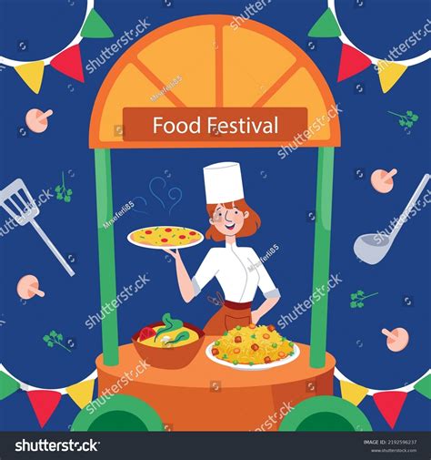 Food Festival Poster Design Template Vector Stock Vector Royalty Free
