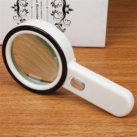 12 Led Lights Hand Held 20x Magnifying Glass Lens Illuminated Magnifier Ebay