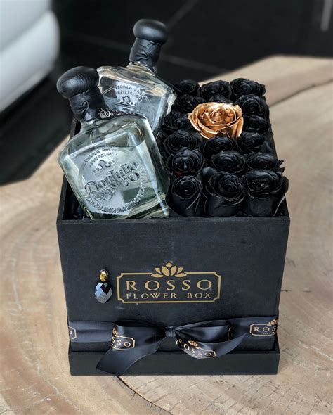 Box Black Roses And Tequila Alcohol Ts Box Birthday Ts For