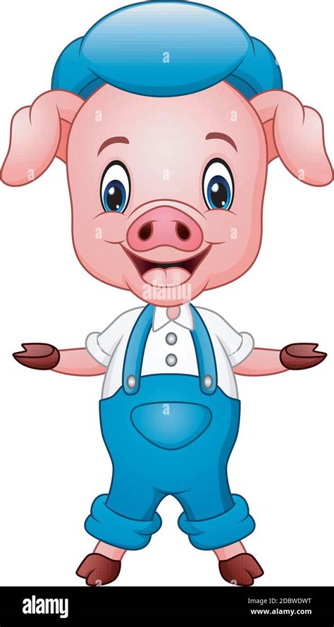 Vector Illustration Of Cute Pig Cartoon Waving Stock Vector Image And Art