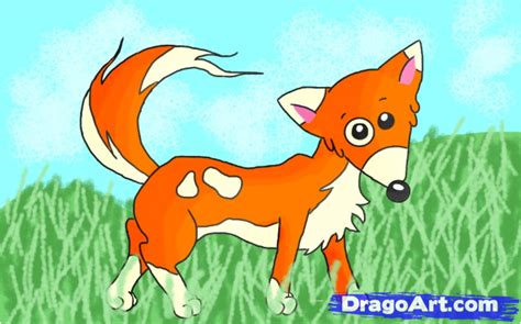 How To Draw A Cartoon Fox Step By Step Forest Animals
