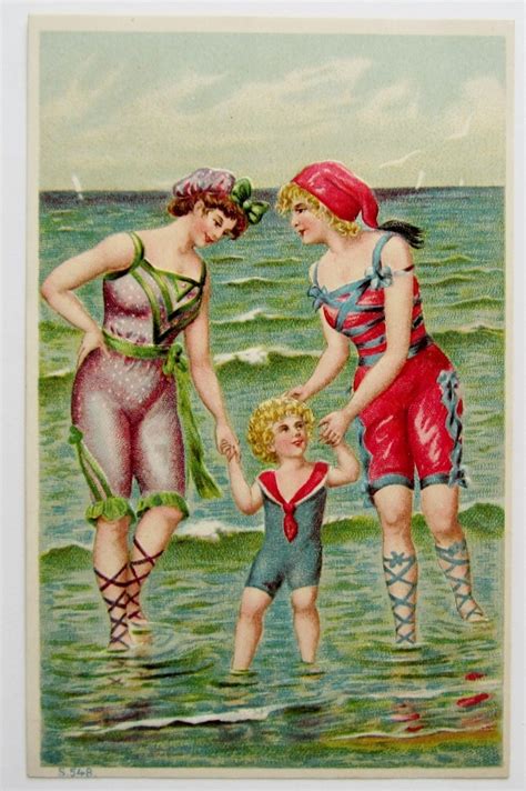 Colorful Bathing Beauty Women In Lace Up Suits Postcard Emb Postcard Vintage Swim Vintage
