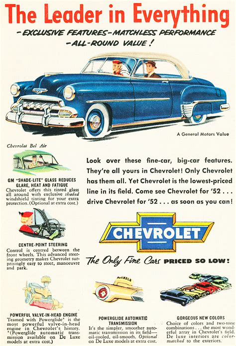 1952 Chevrolet Bel Air Ad Classic Cars Today Online
