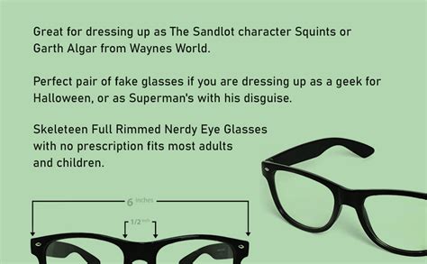 Skeleteen Retro Nerd Costume Glasses Oversized Black Hipster Eyeglasses With Clear