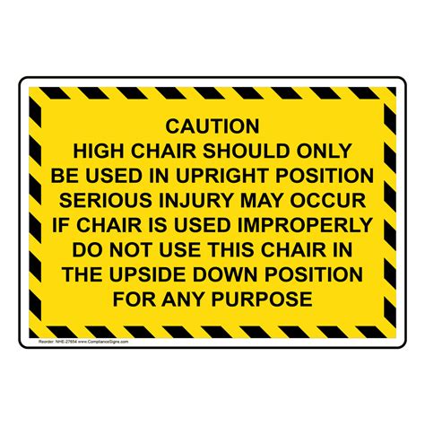 Caution High Chair Should Only Be Used In Upright Sign Nhe 27654