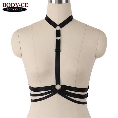 buy body cage 10pcs neck harness bra sexy bondage harness black elastic strap
