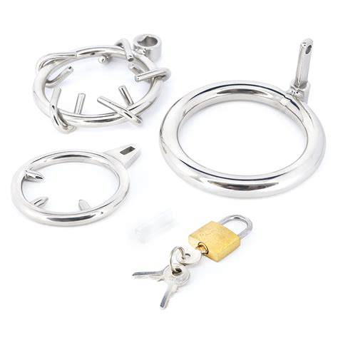 Stainless Steel Thorns Spike Chastity Cage Cock Cage Lock Ring Penis