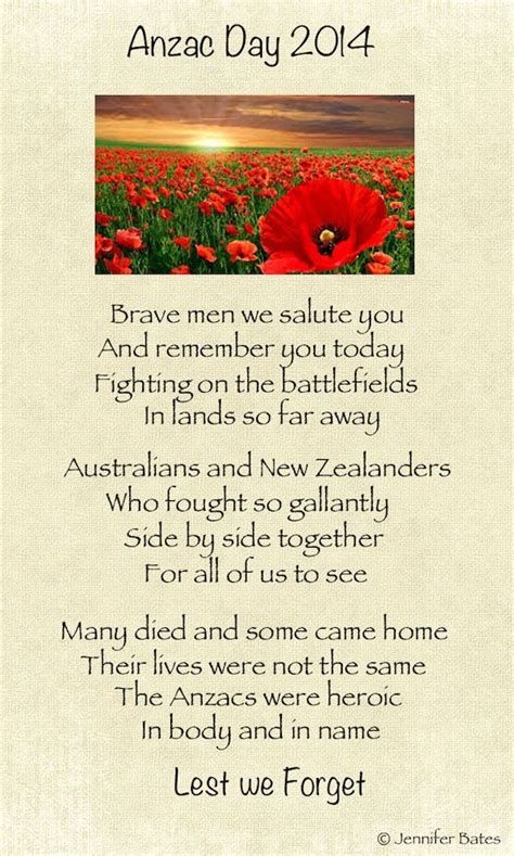 remembering our soldiers on anzac day 2014 australia and new zealand poem by jennifer bates