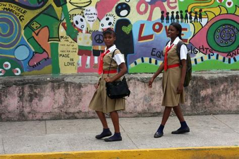Jamaican School Girls Pose Telegraph