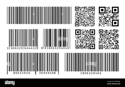 Barcode Qr Code Template Scan Striped Code For Digital Identification