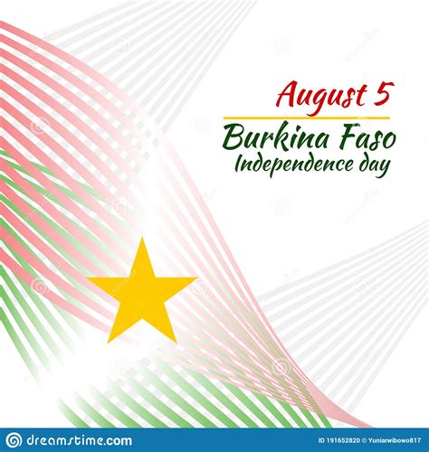 August 5 Happy Burkina Faso Independence Day Stock Vector