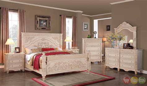 Baylesford antique white upholstered panel bed. Lilly Antique Traditional Distressed Antique White Panel ...