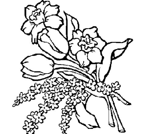 Acolore.com disegni feste nozze mazzo di fiori. Disegno di Mazzo di fiori da Colorare - Acolore.com
