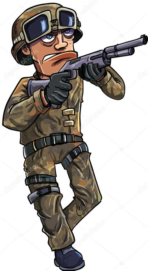 Cartoon Soldier With A Shotgun Stock Vector Image By ©antonbrand 31582451