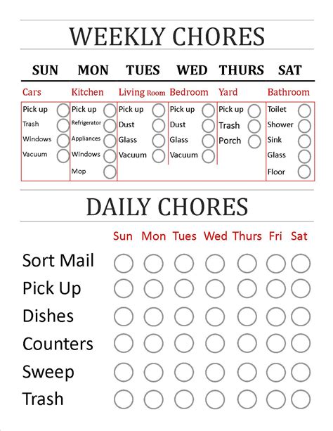 Made Myself A Weekly Daily Chores Check List I Can Share With Anyone