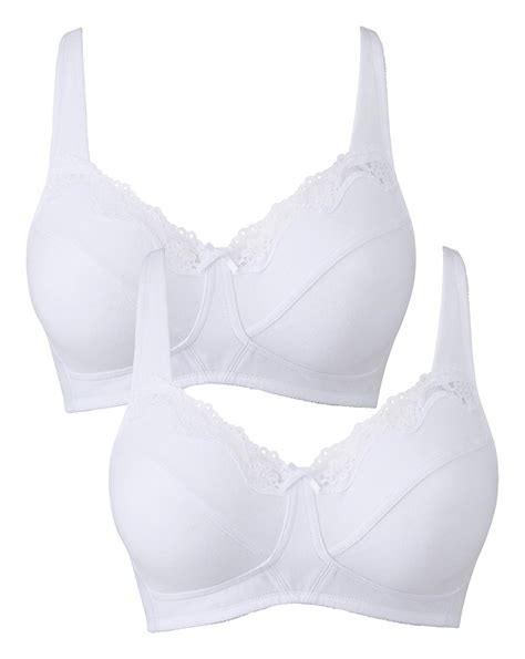 2 Pack Sarah Non Wired White White Bras Simply Be