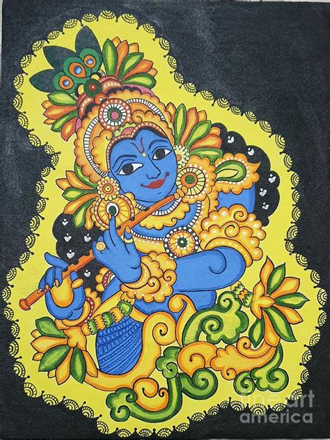 Kerala Mural Painting Krishna Painting By Akshita Pillai Fine Art America