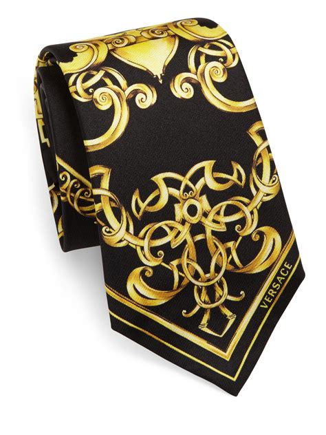 Lyst Versace Black Baroque Tie For Men