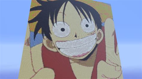 One Piece Luffy Pixel Art Minecraft Project