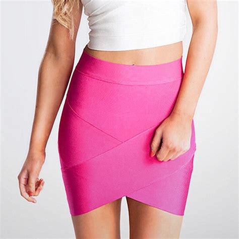 2016 Women Summer Sexy Bandage Skirt V Fashion Ladies Elastic Bodycon