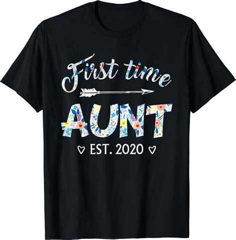 First Time Aunt Est 2020 Mothers Day New Auntie T Shirt Clothing Shoes And Jewelry
