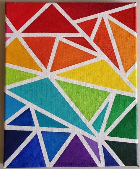 Geometric Rainbow Art Using Masking Tape Painters Tape Art Tape Art