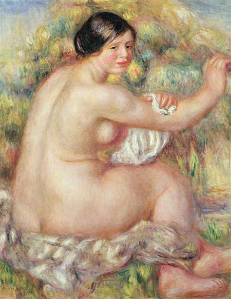 Large Seated Nude Painting By Pierre Auguste Renoir