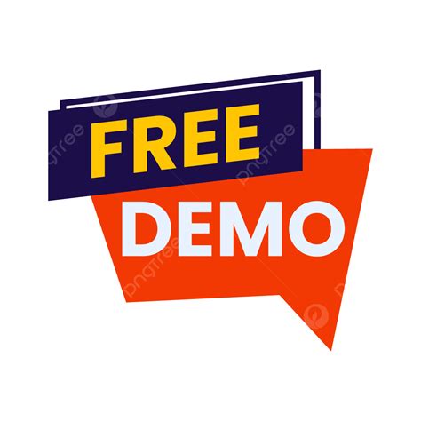 Free Demo Flat Banner Vector Transparent Free Demo Free Demo Free