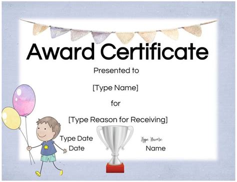 Free Custom Certificates For Kids Customize Online And Print At Home