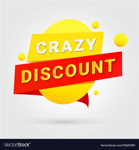 Crazy Discount Design For Any Purposes Royalty Free Vector
