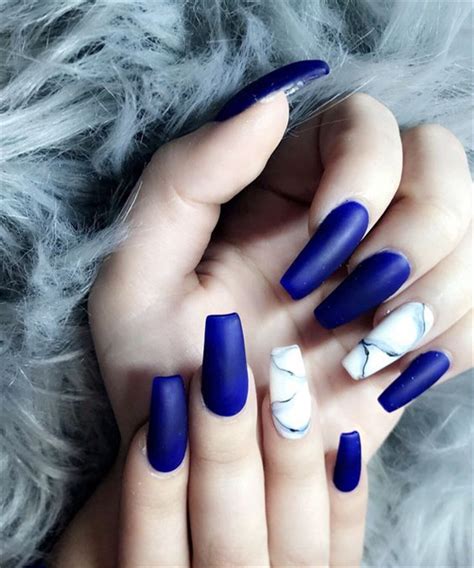 From black to red, short to long, coffin to almond shaped, here are the best matte nail designs to inspire your next manicure. 40 Gorgeous Dark Blue Coffin Nail Designs You Must Try ...