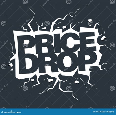 Price Drop Vector Banner Lettering Design Stock Vector Illustration