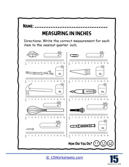 Measuring Inches Worksheets 15