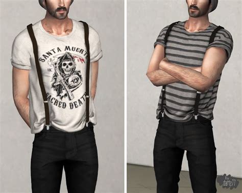 T Shirt With Suspenders Darte77 Custom Content For Ts4 Sims 4