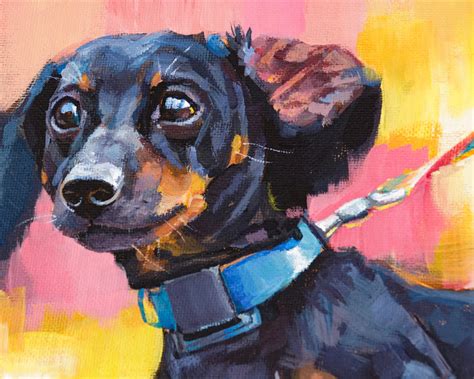 Colorful Acrylic Dog Paintings Warehouse Of Ideas