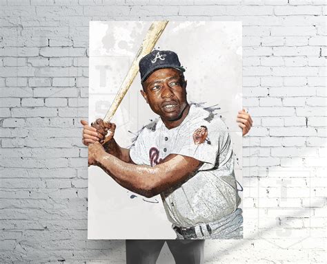 Hank Aaron Atlanta Braves Poster Canvas Banner Baseball Fan Paint