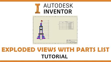 Autodesk Inventor Tutorial Exploded View With Parts List Youtube