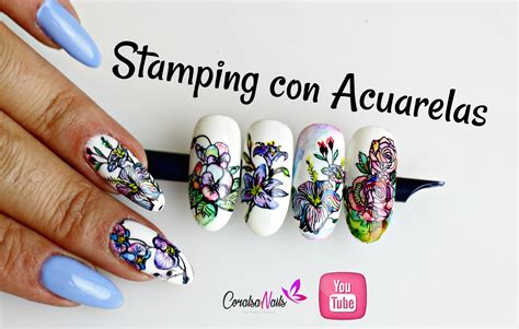 Stamping con Técnica de Acuarela CoralsaNails